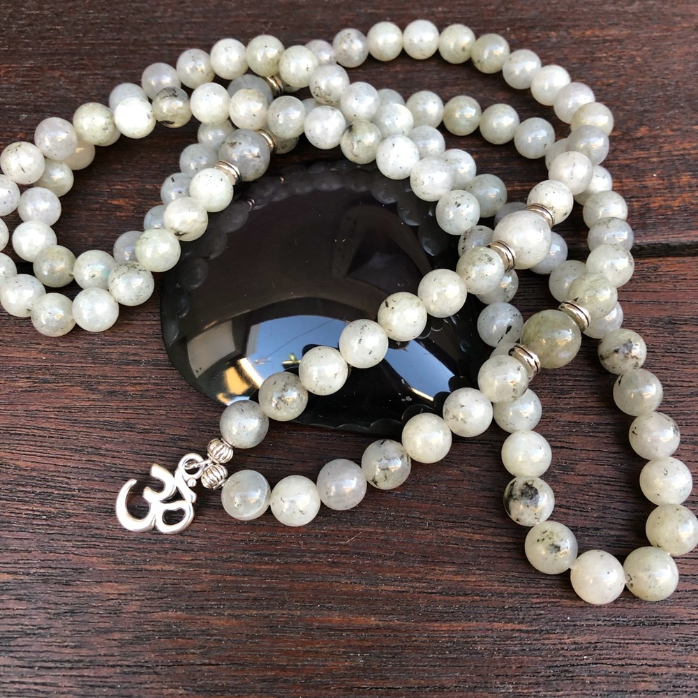 ✨LABRADORITE 108 STONE BEAD MALA NECKLACE 8mm✨ - Picture 2 of 6
